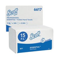Scott Essential Interfold Hand Towels White (Pack of 15) 6617