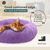 BLUZELLE Dog Bed for Medium Size Dogs, 28" Donut Dog Bed Washable, Round Dog Pillow Fluffy Plush, Calming Pet Bed Removable Mattress Soft Pad Comfort No-Skid Bottom Purple