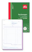 Rechnungsbuch DIN A5 hoch 2x50 Blatt selbstdurchschreibend nach Kleinunternehmerregelung/ohne Ust.