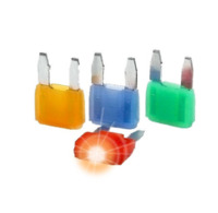 KFZ-Flachsicherung mit LED, 5 A, 32 V, orange, (L x B x H) 10.9 x 3.8 x 16.55 mm