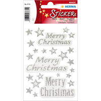 Sticker Merry Christmas, glittery
