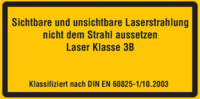Kennzeichnung für Laserklassen - Gelb/Schwarz, 10 x 20 cm, Aluminium, Text