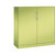 Armario de puertas batientes ASISTO, altura 1292 mm, anchura 1200 mm, 2 baldas, verde pistacho / verde pistacho.