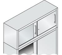 Schiebetürenschrank, BxTxH 1200x400x500 mm, 1 OH, Korpus/Türen RAL 7035 lichtgra