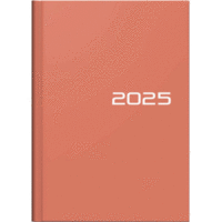 Buchkalender 796 A5 1 Woche/2 Seiten coral 2025