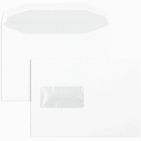 Kuvertierhüllen C5 90g/qm gummiert Fenster VE=500 Stück weiß