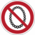 Minipiktogramme - Bedienung mit Halskette verboten, Rot/Schwarz, 30 mm, Weiß
