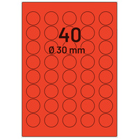 Universaletiketten, 4.000 Haftetiketten rot auf DIN A4 Bogen, Papier permanent