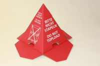 Stapelschutz mit Warndruck in rot "Bitte nicht stapeln" 195x270mm TOP3 Pyramide