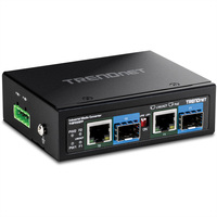 TRENDnet TI-BF22SFP Media Converter, 2-poorts industriële SFP naar Gigabit PoE++
