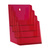 Porte-brochures quadruple DIN A5 / Porte-brochures de table / Présentoir de prospectus / Porte-flyers | rouge transparent