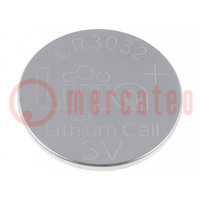 Elem: lítium; 3V; CR3032,gomb; 500mAh; nem újratölthető; Ø30x3,2mm