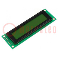 Pantalla: LCD; alfanumérico; STN Positive; 20x2; 37x116x12mm; LED