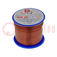 Coil wire; double coated enamelled; 0.7mm; 0.25kg; -65÷200°C