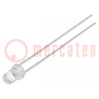 LED; 3mm; azzurro; 3500mcd; 40°; Frontale: convesso; 2,8÷4V