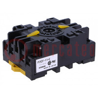 Relays accessories: socket; PIN: 11; for DIN rail mounting; 6A