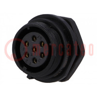 Socket; SP21; female; PIN: 7; IP68; 15A; soldering; 500V; 1.5mm2