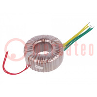 Transformer: toroidal; 250VA; 230VAC; 12V; 12V; 10.41A; 10.41A; IP00