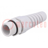 Cable gland; with strain relief; PG16; IP68; polyamide; grey