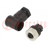 Connector: M12; plug; 814; female; PIN: 4; gold-plated; 12A; IP67
