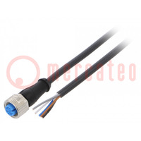 Connection lead; M12; PIN: 5; straight; 2m; plug; 125VAC; 4A; IP67