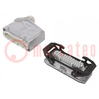 Connector: HDC; male + female; 500V; 16A; PIN: 24; Layout: 24+PE