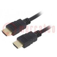 Cable; HDMI 2.0; HDMI enchufe,ambos lados; PVC; 1m; negro; 30AWG