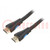 Cable; HDMI 2.0; HDMI plug,both sides; PVC; Len: 1m; black; 30AWG