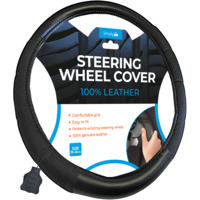 100% GENUINE LEATHER STEERING WHEEL COVER