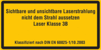 Kennzeichnung für Laserklassen - Gelb/Schwarz, 15 x 30 cm, Folie, Text