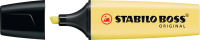 Textmarker STABILO® BOSS® ORIGINAL Pastel. Kappenmodell, Farbe des Schaftes: in Schreibfarbe, Farbe: pudriges Gelb