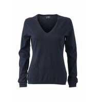 James & Nicholson Ladies' Pullover mit Seide/Kaschmir-Anteil Gr. XXL navy-melange