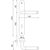 Skizze zu SOLIDO MONACO hosszúpajzsos WC 90 kilincsgarnitúra, jobbos, króm/matt nemesacél