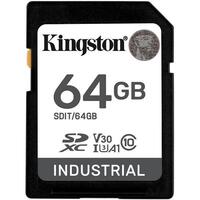 SD Card 64GB Kingston SDXC Industrial -40C to 85C retail