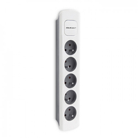 Qoltec 50296 power extension 1.8 m 5 AC outlet(s) Indoor Grey, White