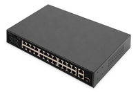 Digitus Commutateur PoE Fast Ethernet 24 ports , 2 liaisons montantes Gigabit (RJ45 / SFP)