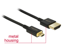 DeLOCK 85119 HDMI-Kabel 0,25 m HDMI Typ A (Standard) HDMI Typ D (Mikrofon) Schwarz