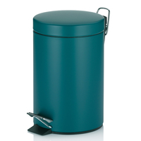 Kela 20528 Abfallbehälter Rund Metall Petrol colour