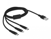 DeLOCK 87155 USB Kabel 1 m USB 2.0 USB A Micro-USB B/Lightning/Apple 30-pin Schwarz