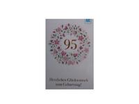 Geburtstagskarte ABC 95 Zahlengeburtstag Blumenkranz 11,5x17cm