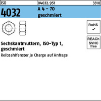 ISO 4032 A 4-70 M 20 geschmiert A 4 VE=S