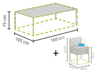 Schutzhüllen Set: 1x Hülle für Tisch max. 160cm + 1x Hülle für 4-6 Stapelstühle