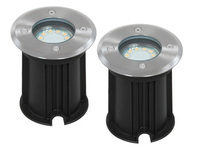 2er-Set LED Bodeneinbaustrahler, rund, belastbar bis zu 800 kg