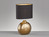 LED Tischlampe mit Keramikfuß Bronze Antik & Stoffschirm Schwarz Gold, Höhe 39cm