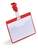 Durable Visitor Name Badge with Clip 60 x 90mm - Red - Pack of 25