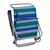 Relaxdays Liegestuhl klappbar, verstellbar, Strandstuhl mit Nackenkissen, Armlehnen & Flaschenöffner, blau/grün/weiß