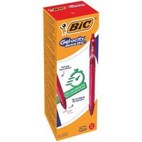 Bic Gel-ocity Quick Dry Gel Retractable Rollerball Pen Red 0.7mm Tip 0.3mm (Pack 12)