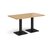 Brescia rectangular dining table with flat square black bases 1400mm x 800mm - o