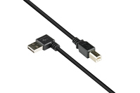 kabelmeister® Anschlusskabel USB 2.0 EASY Stecker A an Stecker B, gewinkelt, schwarz, 3m