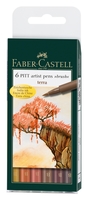 Pitt Artist Pen Brush Tuschestift, 6er Etui, Terra